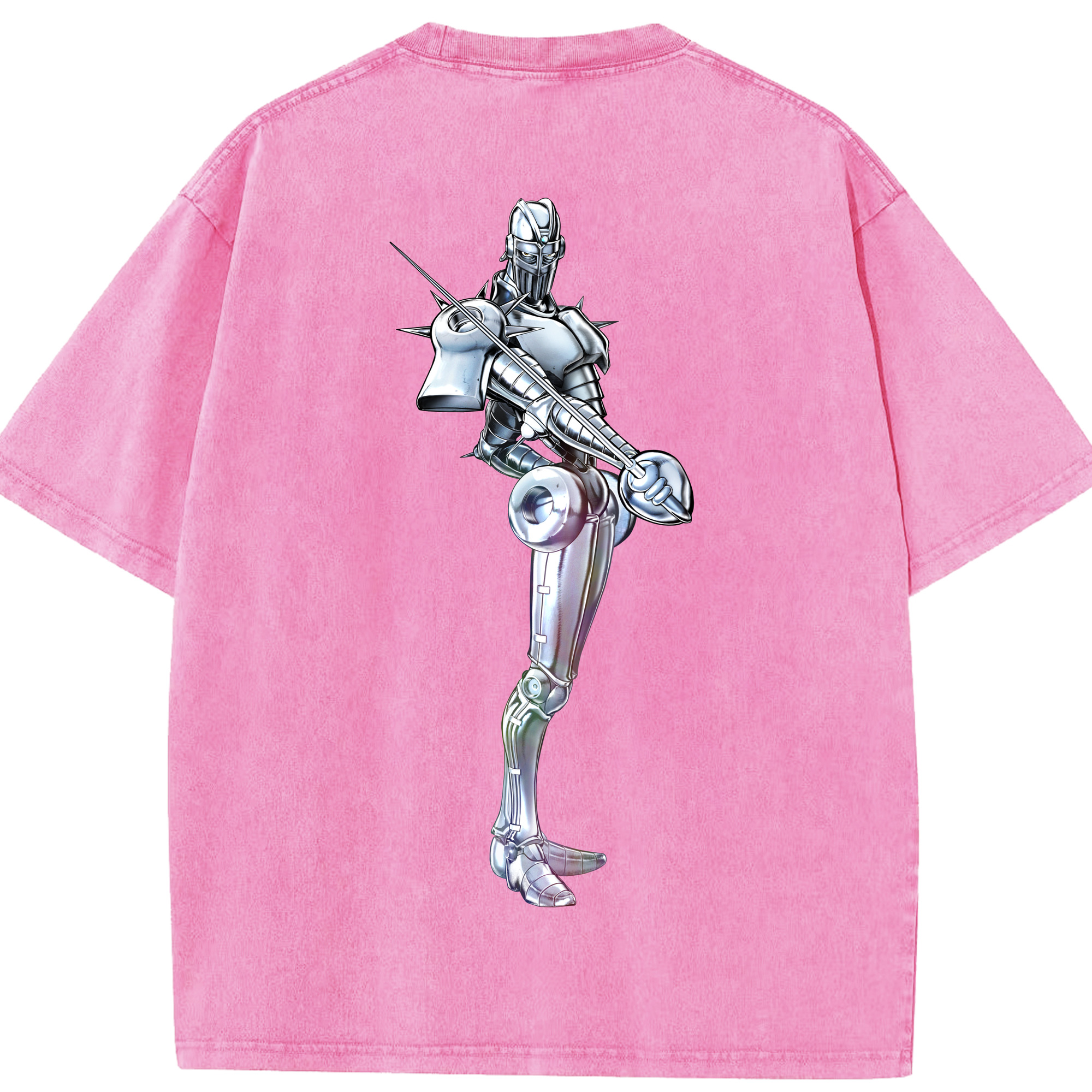 （画像用） ジョジョの奇妙な冒険 ジャン＝ピエール?ポルナレフ JoJo's Bizarre Adventure Jan Pierre Polnareff 綿100% ヴィンテージ風 半袖Tシャツ（背面プリント）
